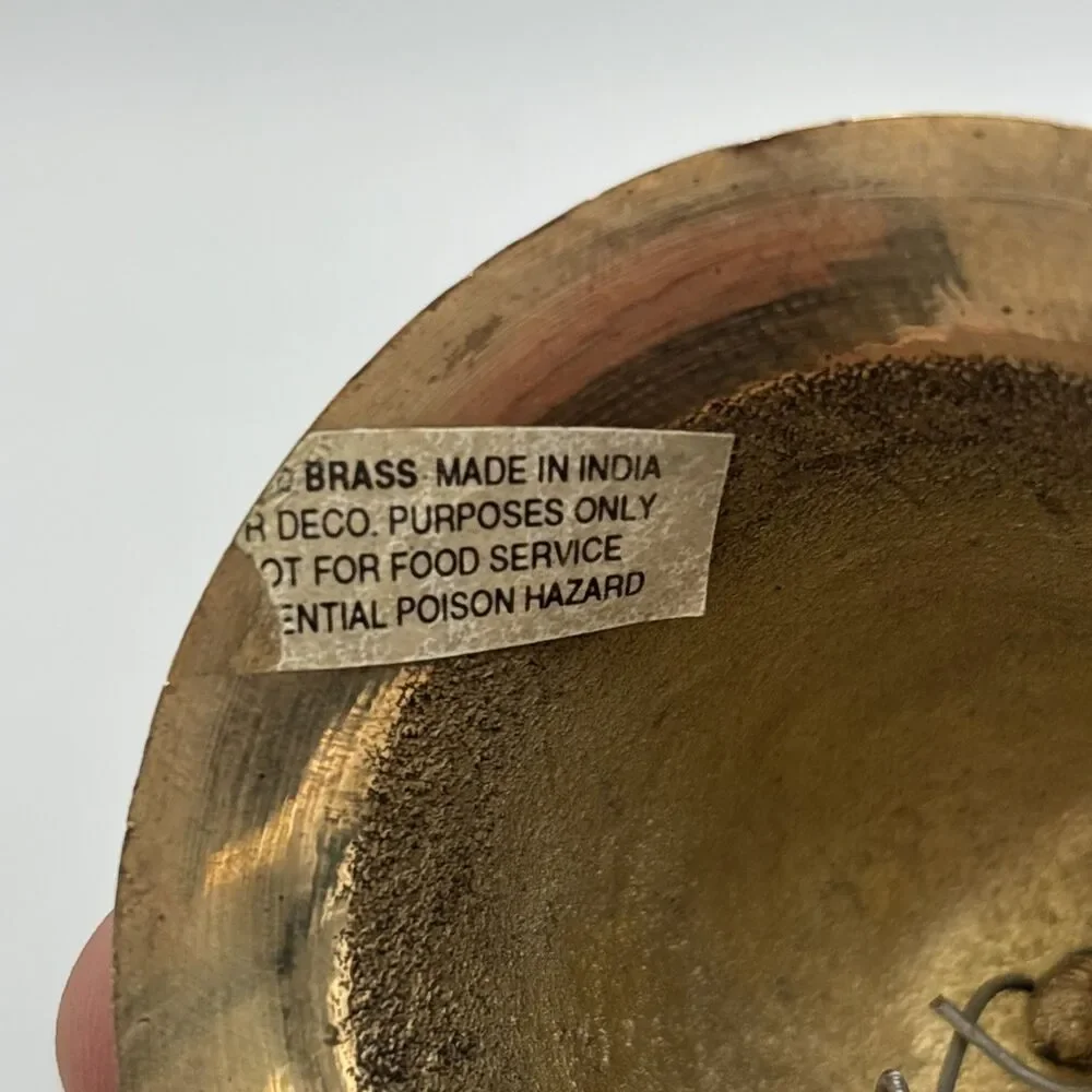 Vintage Brass Cherub Angel Bell Solid Brass Made in India Decorative